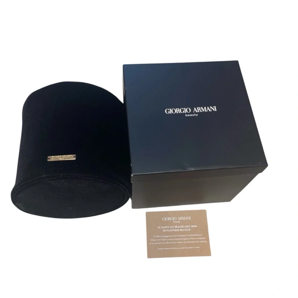 Giorgio Armani Beauty Luxury Black Velvet Drawstring Bag Cosmetic Pouch Travel
